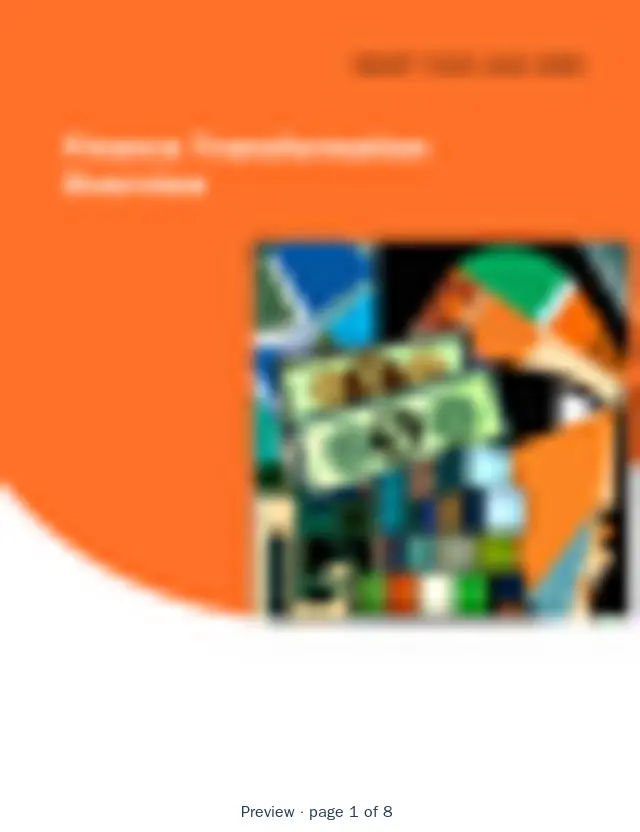 Blurred preview of page 1 of 8 of Finance Transformation Project Deliverables