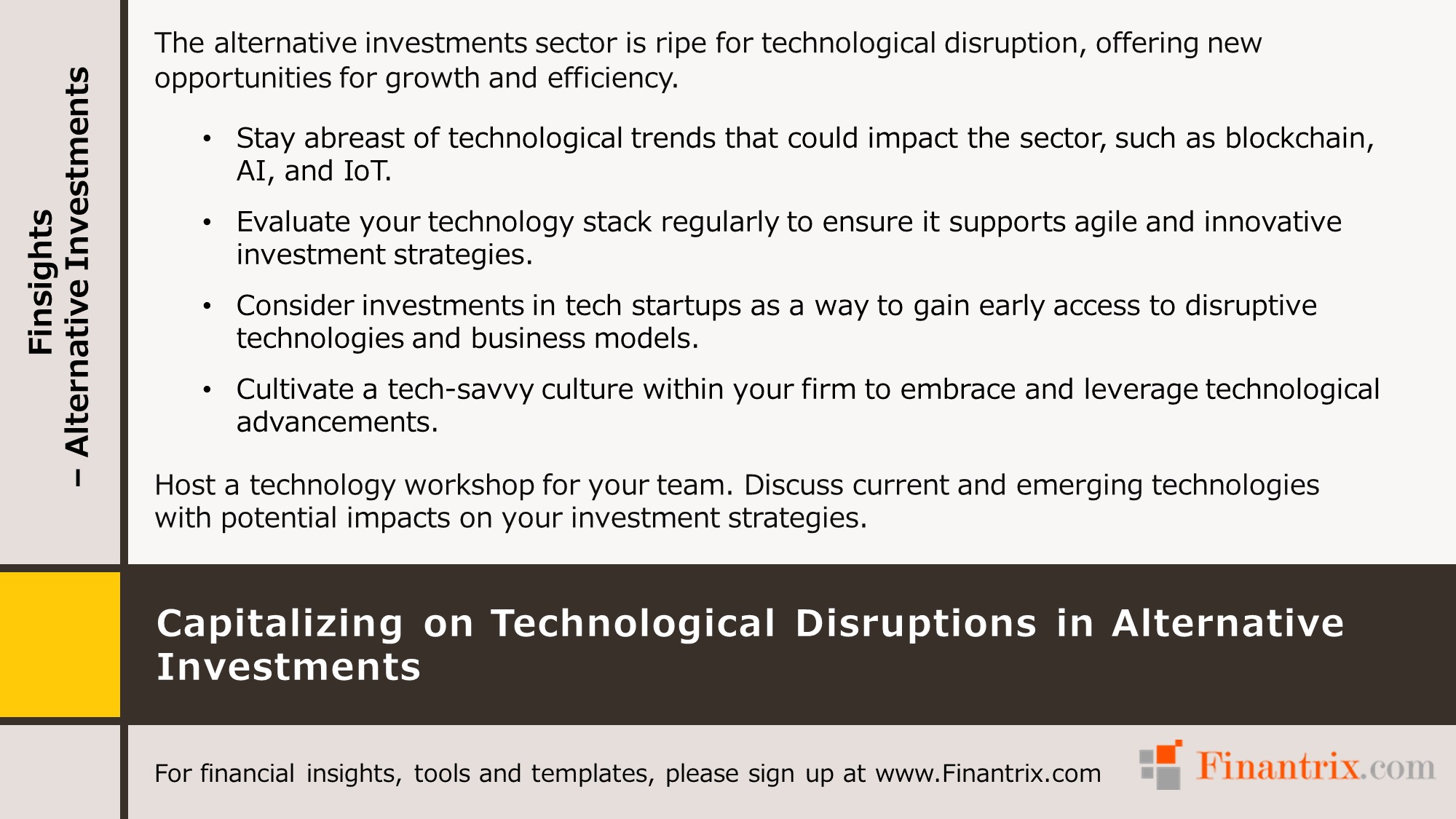 Capitalizing on Technological Disruptions in Alternative Investments