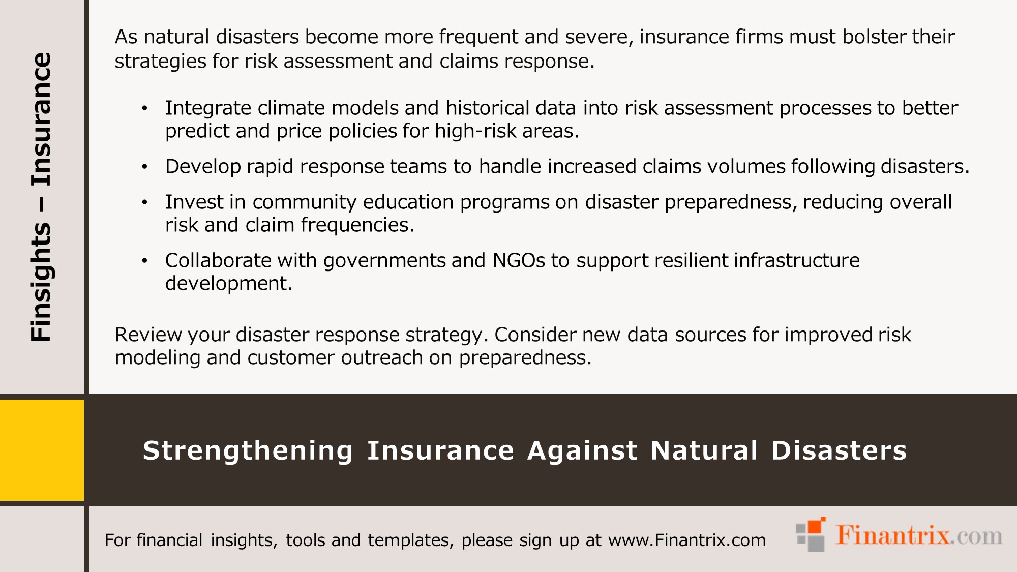 Strengthening Insurance Against Natural Disasters