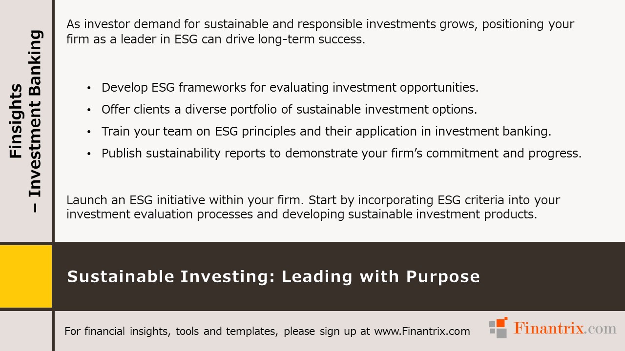 Sustainable Investing: Leading with Purpose