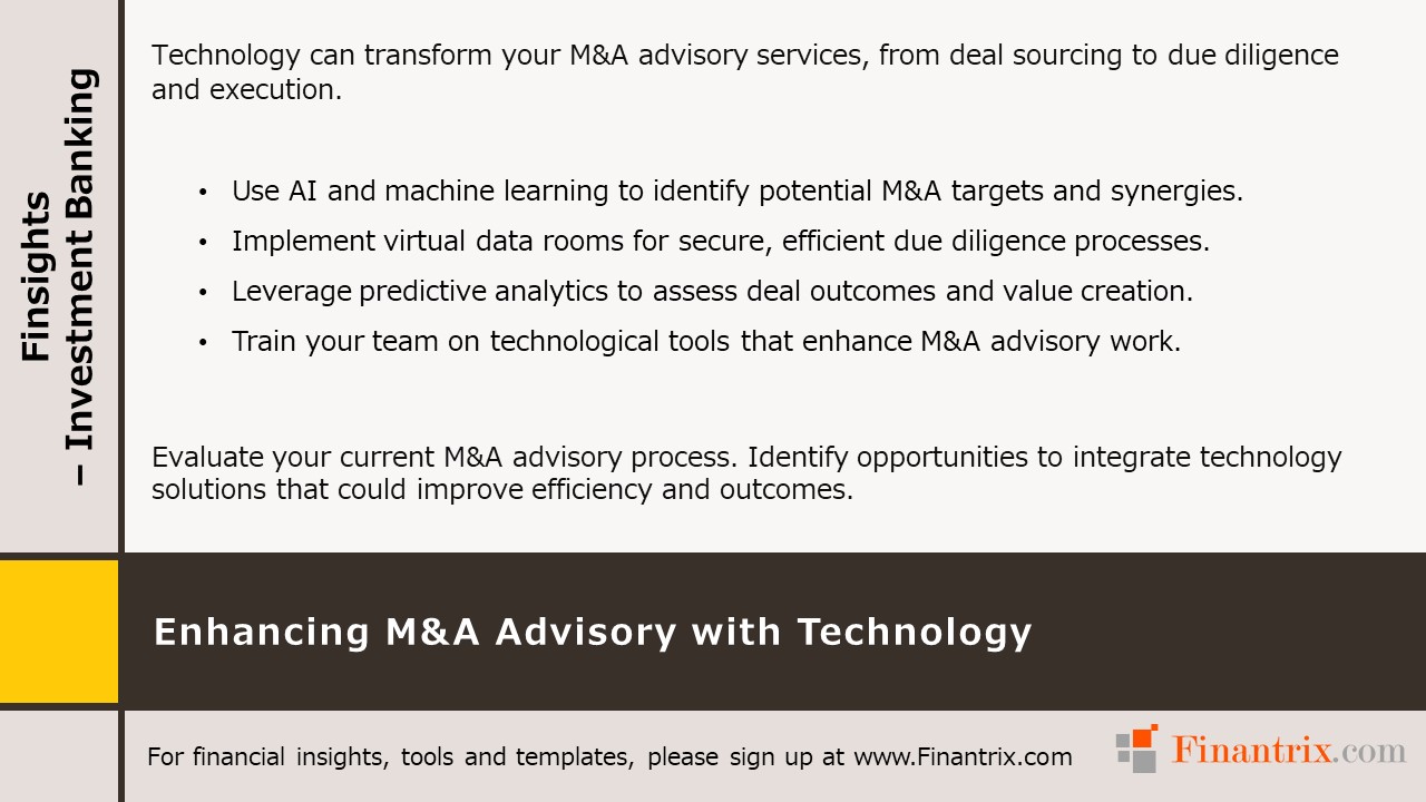 Enhancing M&A Advisory with Technology